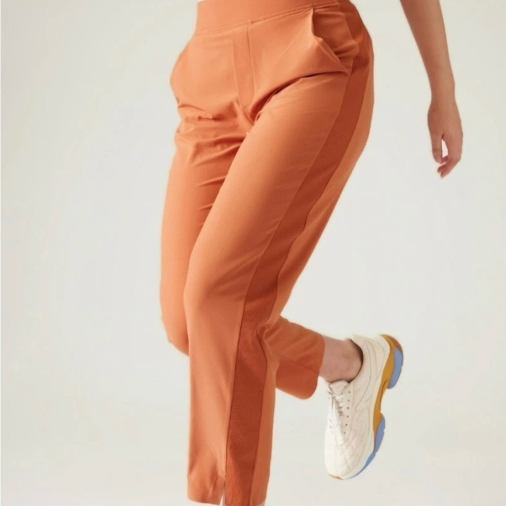 Athleta Brooklyn Ankle Pants High Rise Size 6 Orange Pull On - Picture 12 of 14